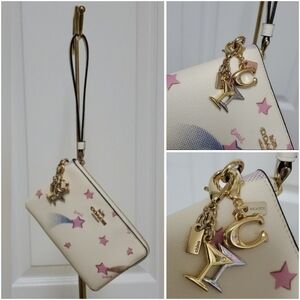 Coach Disco Star Print Wristlet With Charms